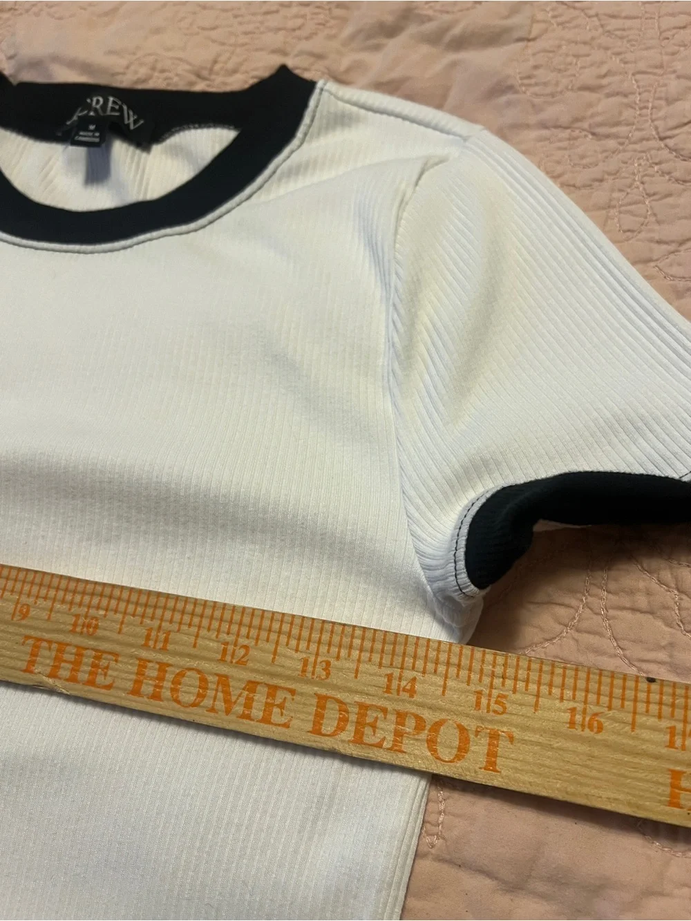 J. Crew Vintage rib shrunken T-shirt with contrast trim M